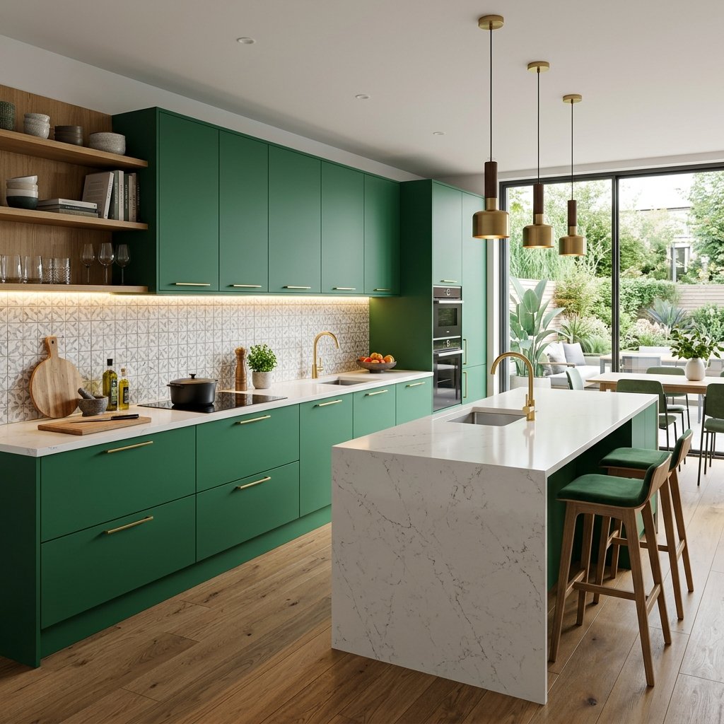 High-gloss acrylic modular kitchen